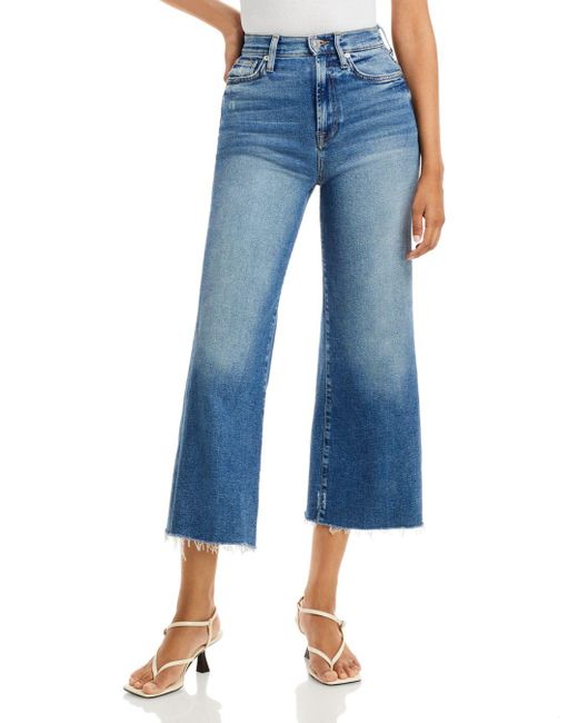 7 For All Mankind Denim Ultra High Rise Cropped Jo Jeans In Light ...