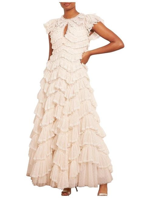 Needle & Thread Natural Libby Lace Gown