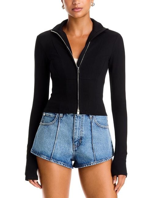 DANIELLE GUIZIO Blue Eloise Zip Front Jacket