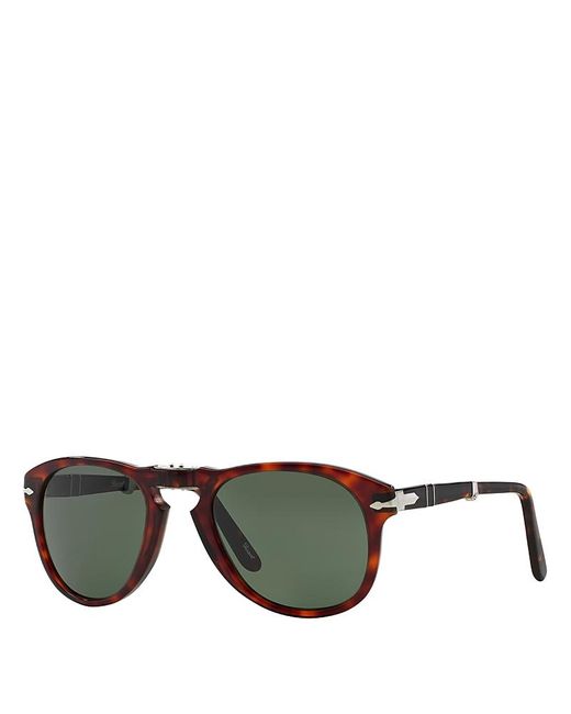 Persol Green Folding Round Sunglasses, 54Mm