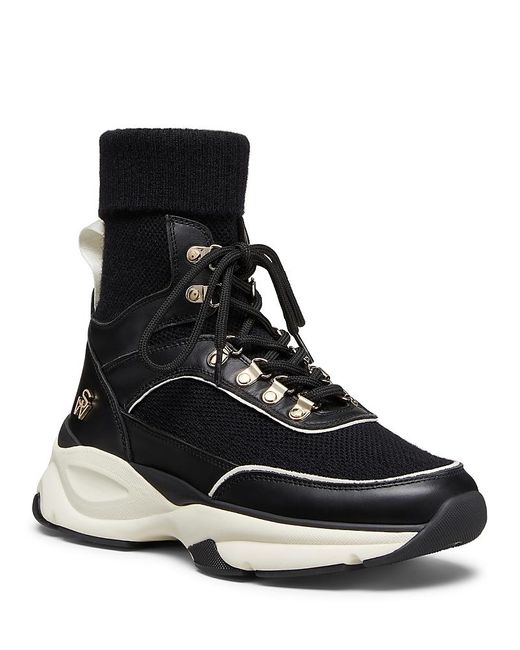 Stuart Weitzman Black Sw Hiker Hi-Top Trainer Sneakers
