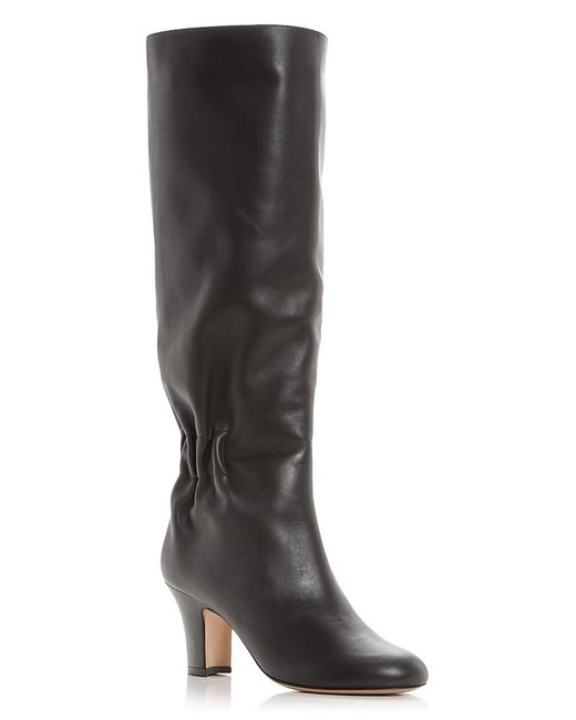 Ferragamo Black Janette Ruched Tall Boots