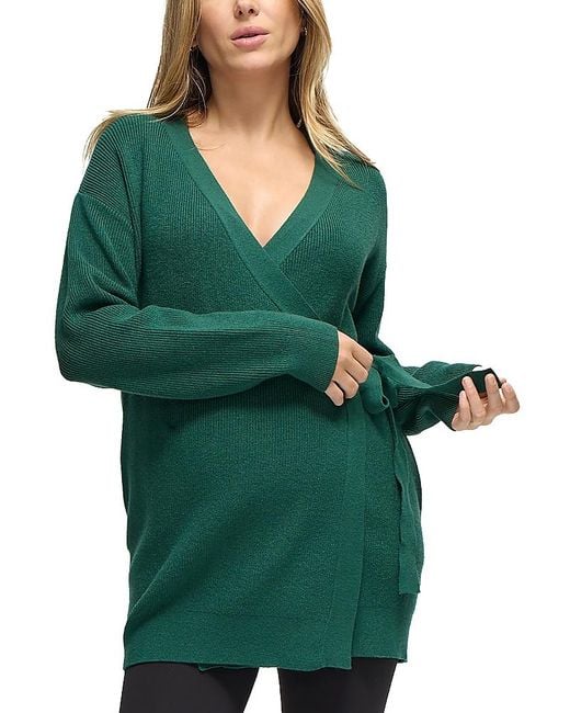 Ingrid & Isabel Green Crossover Maternity Cardigan Sweater