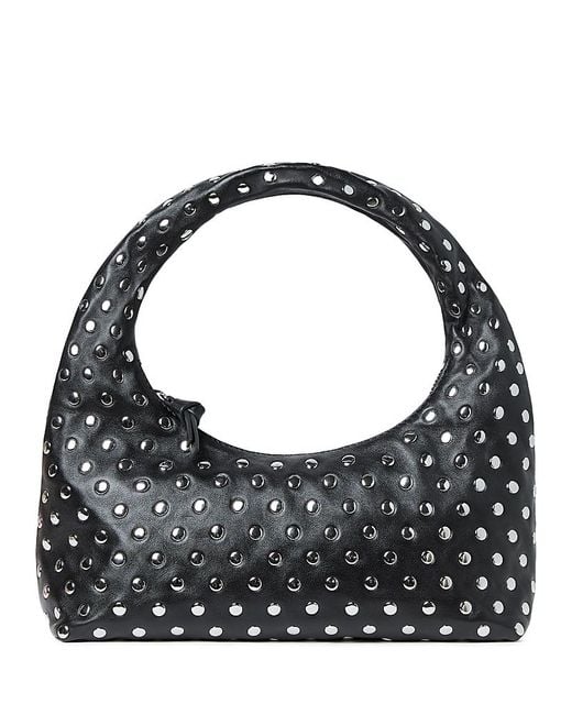 Loeffler Randall Black Mercer Mini Leather Hobo Bag