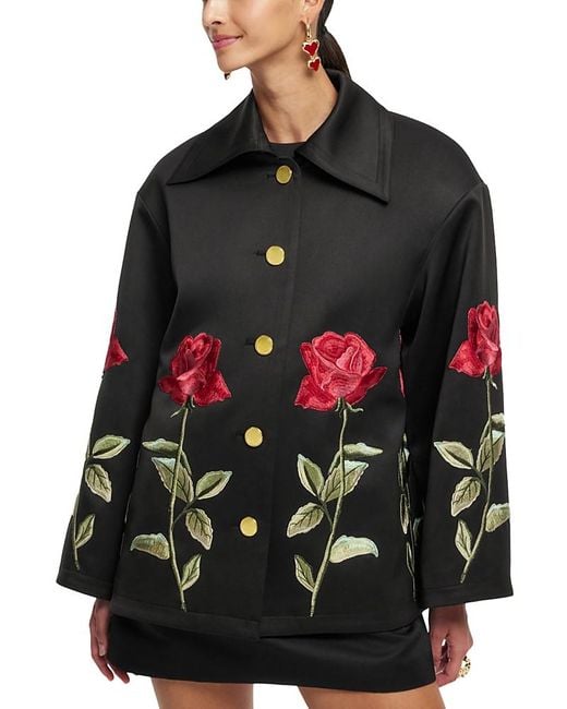 LEO LIN Black Leyna Embroidered Jacket