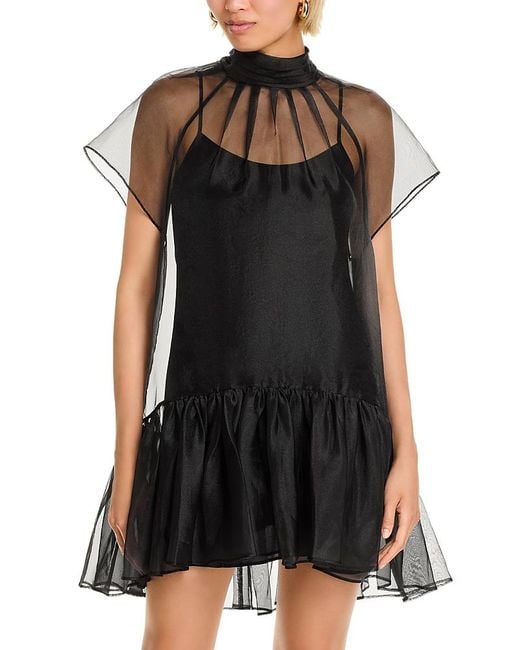 Jonathan Simkhai Black Beaux Tiered Mini Dress