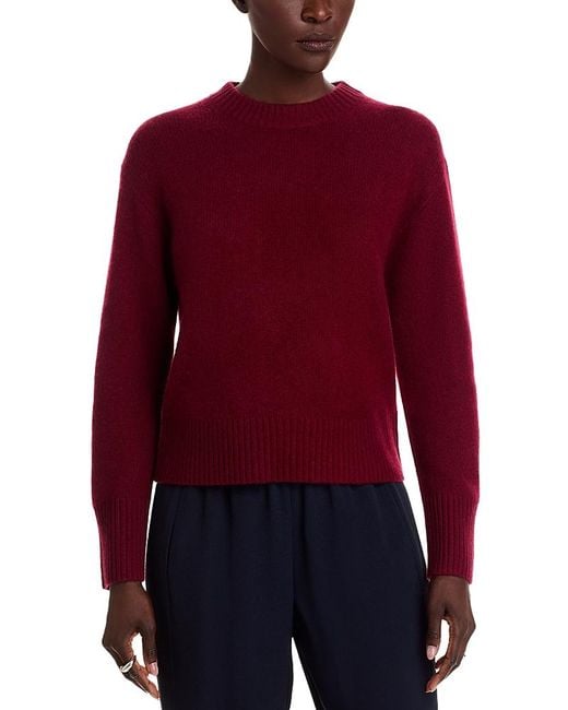 C by Bloomingdale's Cashmere Red Boxy Cashmere Crewneck Sweater