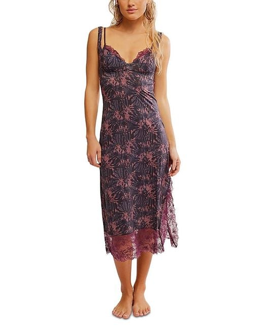 Free People Purple Party Crasher Midi Slip