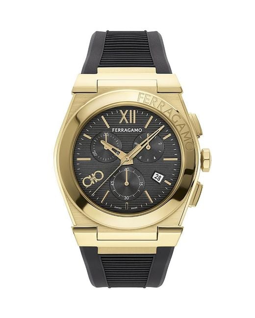 Ferragamo Metallic Vega Chronograph, 42Mm for men
