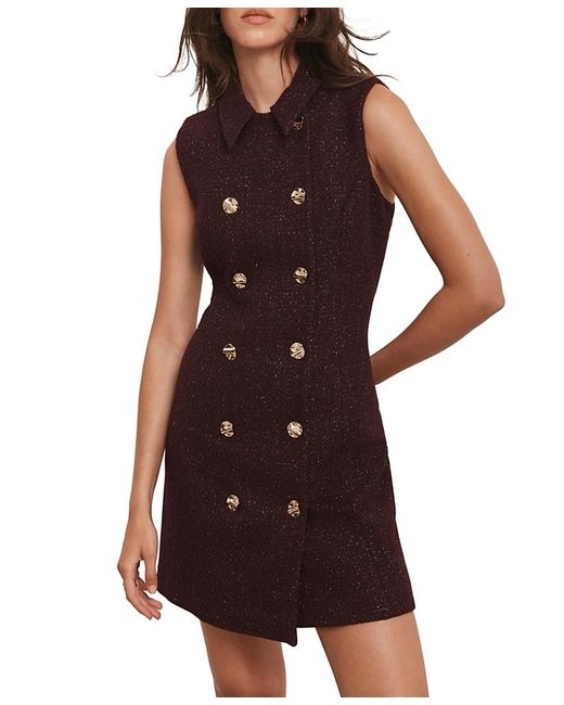 Mint Velvet Purple Boucle Mini Shift Dress