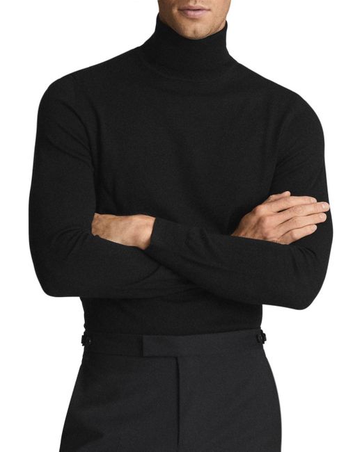 Reiss Caine Wool Turtleneck Sweater in Black for Men Lyst