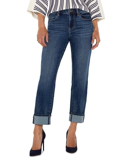 Liverpool Los Angeles Blue Marley Mid Rise Girlfriend Cuff Jeans