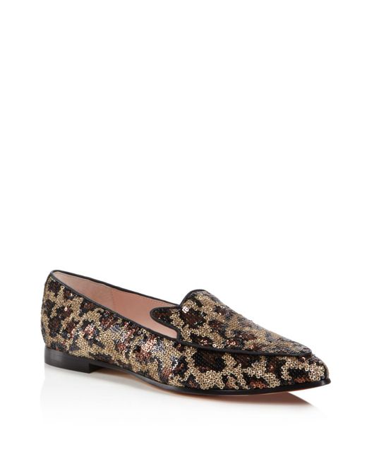 Kate Spade Caty Sequin Leopard Print Loafers | Lyst