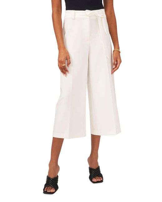 Vince Camuto Synthetic Belted Culotte Pants in White - Lyst