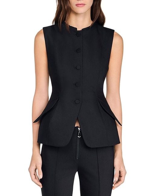 Sandro Black Peplum Jacket