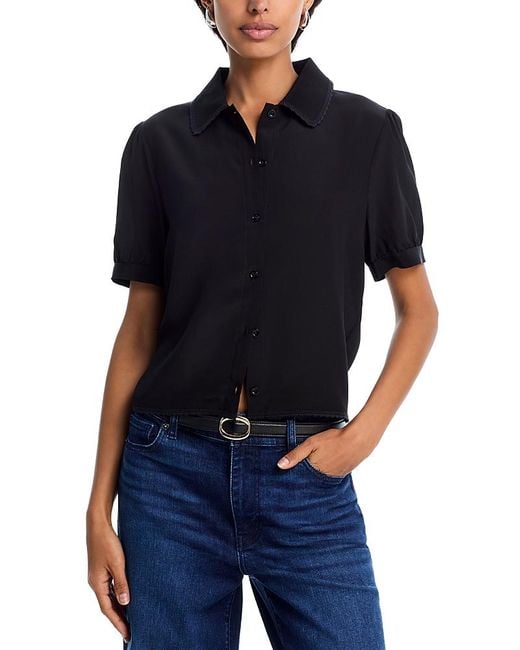 FRAME Blue The Silk Prim Blouse