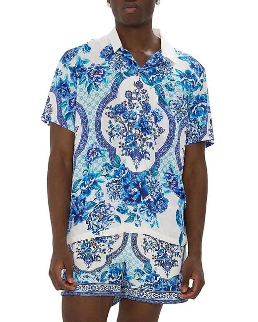 Camilla Blue Regular Fit Shirt for men