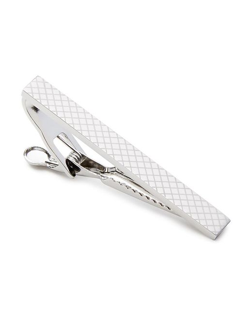 Link Up White Crisscross Tie Bar for men