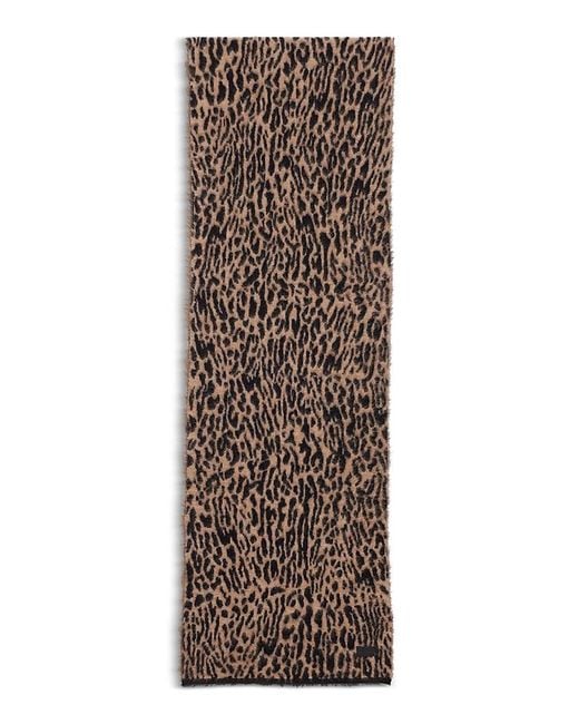 Saint Laurent Brown Leopard Scarf