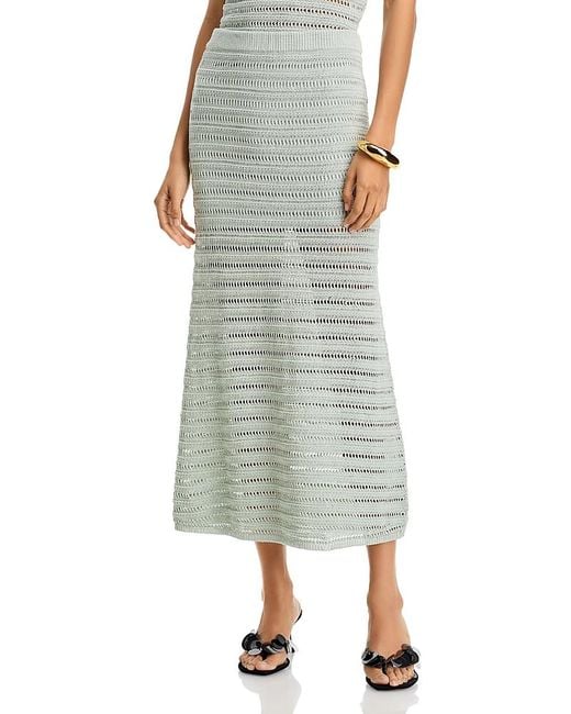 A.L.C. Green A. L.C. Lana Open Stitch Striped Skirt