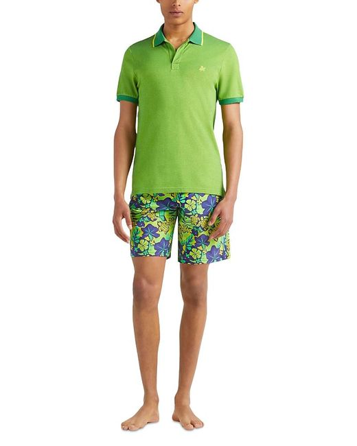 Vilebrequin Green Palan Classic Fit Cotton Pique Polo Shirt for men