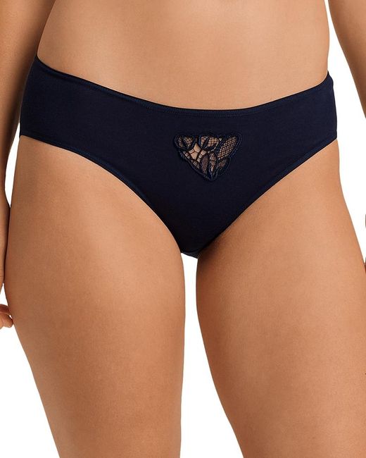 Hanro Blue Belina Cotton Hi Cut Brief