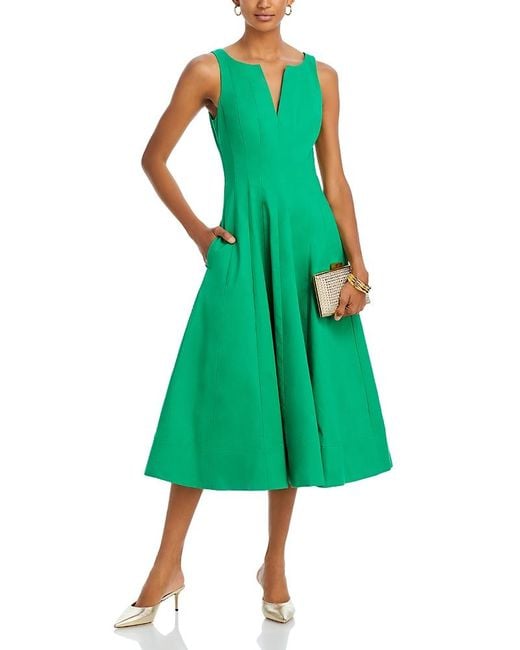 knee length dresses for ladies Granalle Aquamarine Midi Dress – Maison Safiyaa USA main image 0