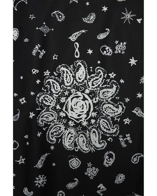Zadig & Voltaire Black Bandana Print Mixed Silk Square Scarf