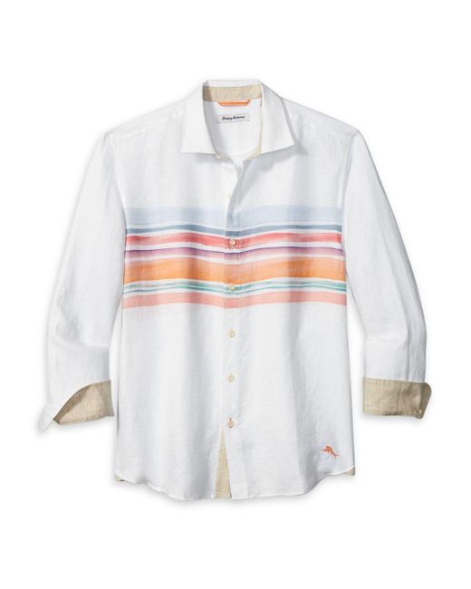 Tommy Bahama Cape Coral Linen Watercolor Stripe Regular Fit Button Down ...