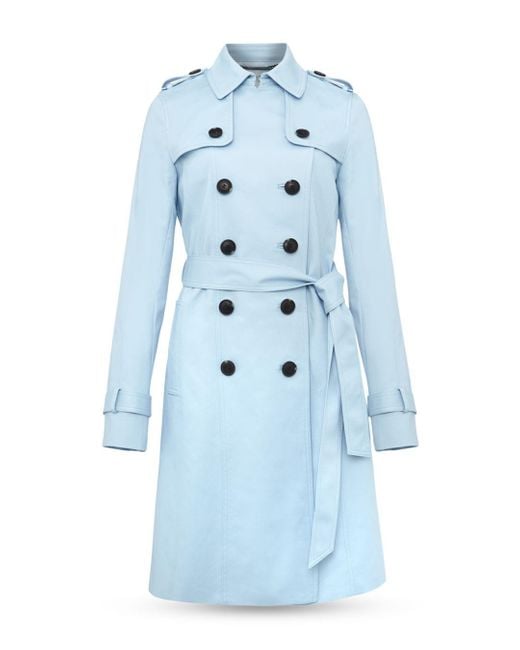 Hobbs Cotton Saskia Trench Coat in Pale Blue (Blue) Lyst