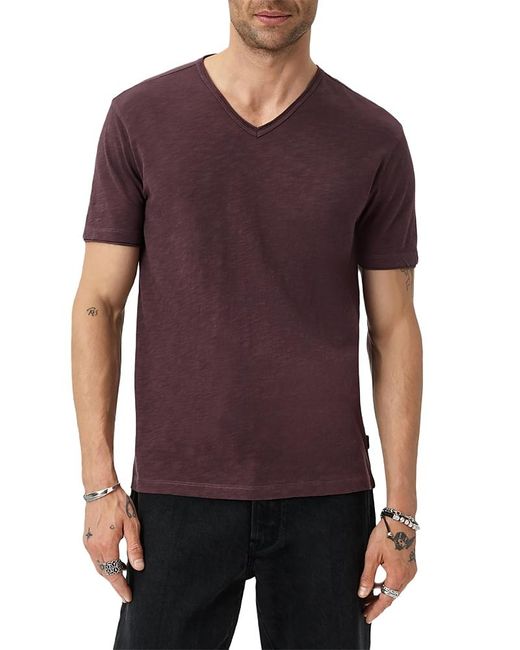 John Varvatos Purple Miles V Neck Slub Tee for men