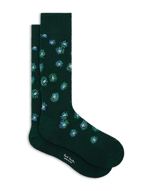 Paul Smith Green Starburst Crew Socks for men