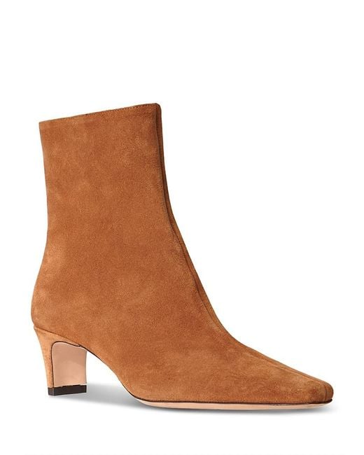 Staud Brown Wally Suede Ankle Booties