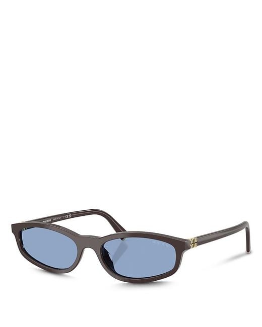 Miu Miu Blue Miu Regarde Oval Sunglasses, 54Mm