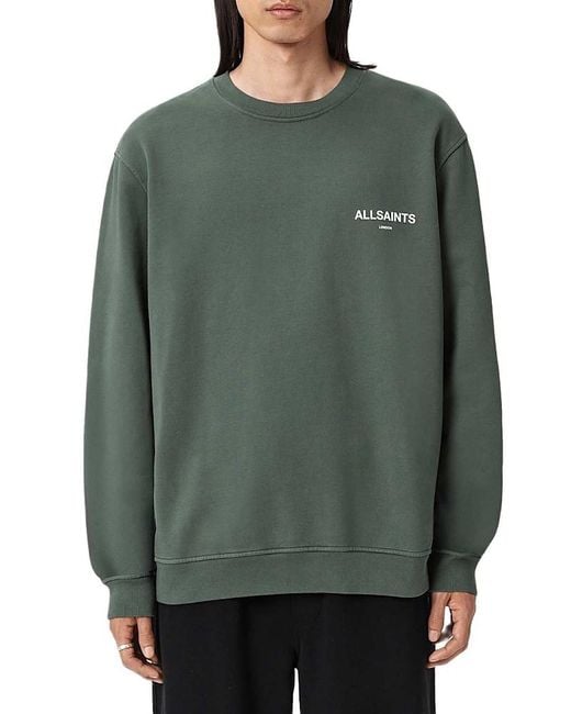 AllSaints Green Halcyon Crew for men