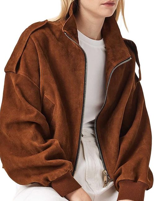 AllSaints Brown Lowden Suede Jacket