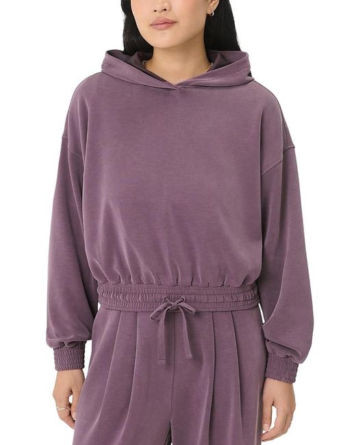 Sweaty Betty Purple Sand Wash Cloud Crop Hoodie