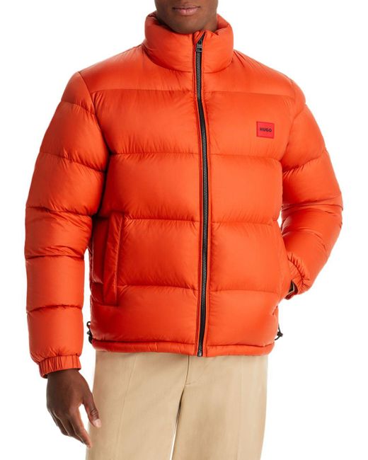 HUGO Synthetic Biron Puffer Jacket in Dark Orange (Orange) for Men | Lyst