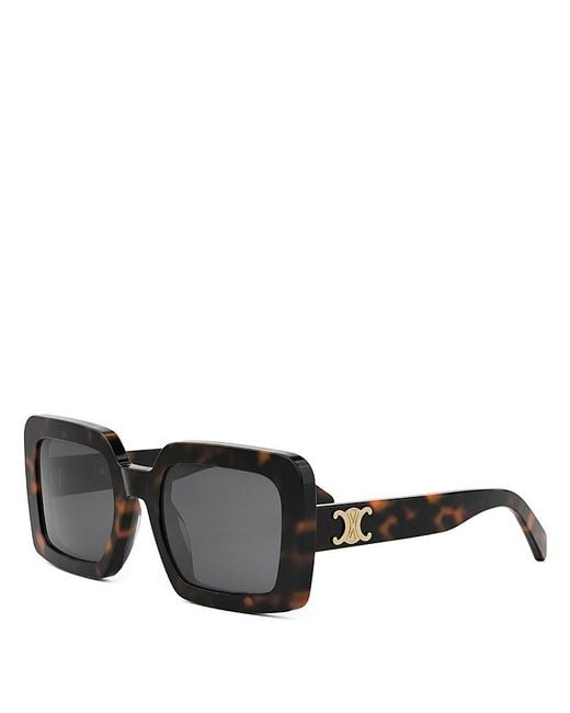 Céline Gray Triomphe Square Sunglasses, 56Mm