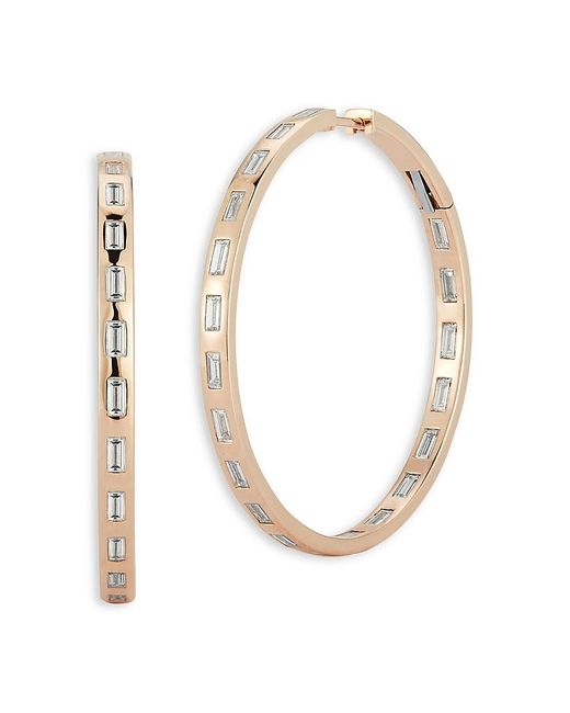 Walters Faith White 18K Ottoline Diamond Baguette Medium Hoop Earrings