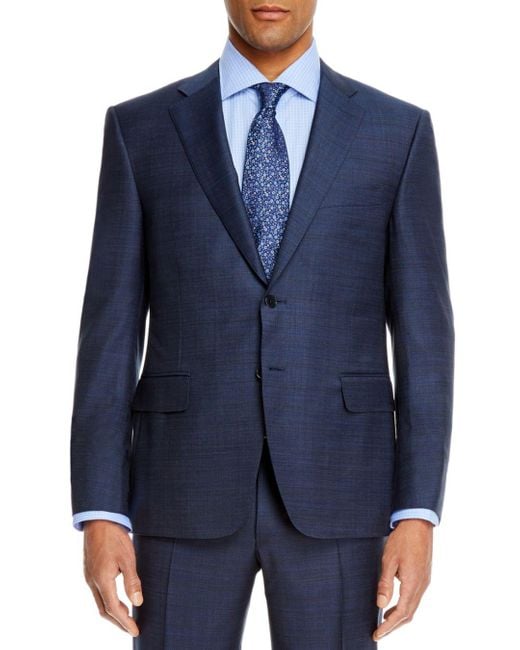 Canali Wool Classic Fit Navy Suit in Blue for Men - Lyst