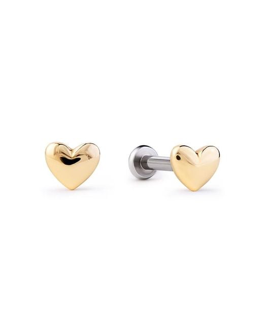 Ana Luisa Metallic Solid Heart Flatback Studs