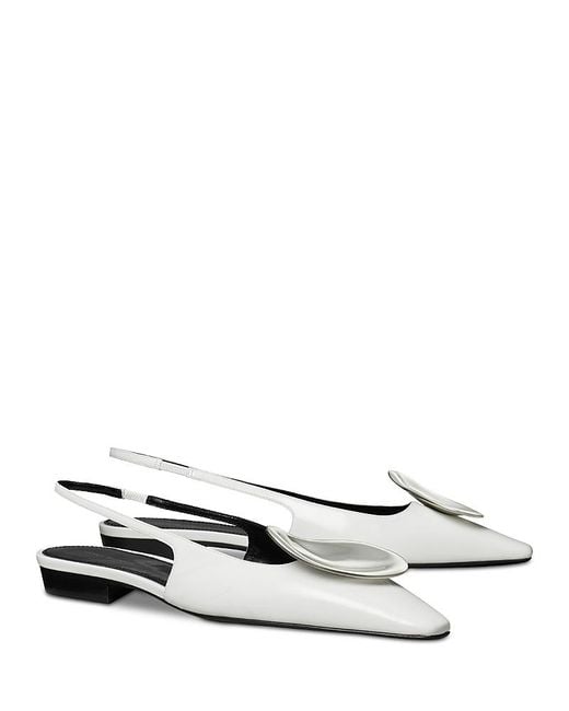 Tory Burch White Patos Slingback Flats