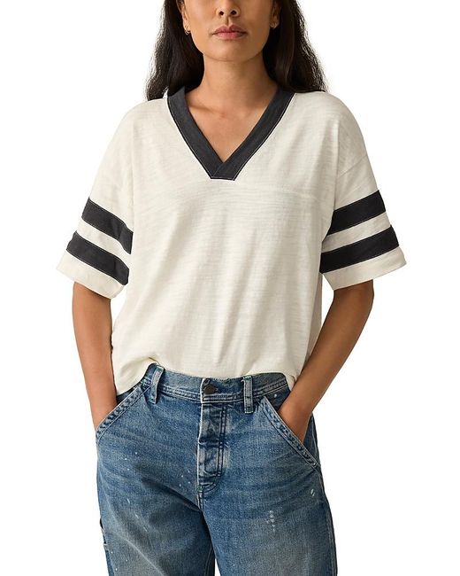 Faherty Brand White Sunwashed Varsity Tee