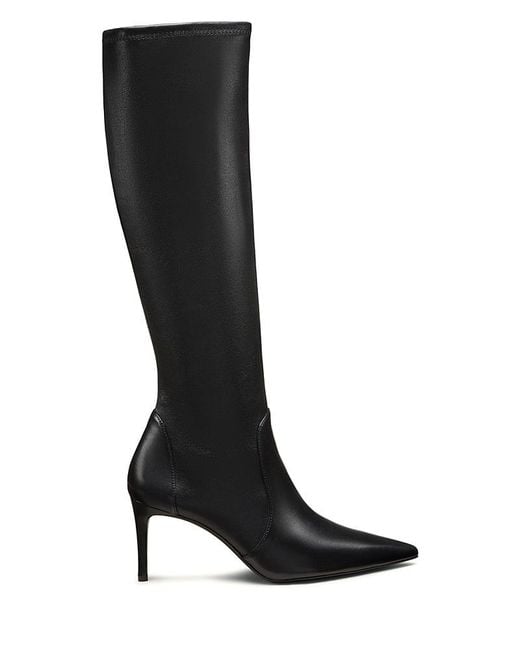 Stuart Weitzman Black Stuart Power Leather Knee High Boots