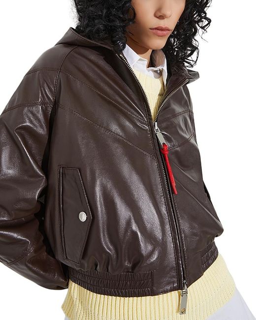 MAX&Co. Brown Mcoricetta Leather Jacket