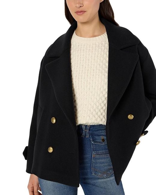 Gerard Darel Black Mouna Wool Blend Coat