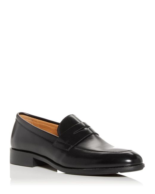 BOSS by HUGO BOSS Leather Eastside Apron Toe Penny Loafers in Black for ...