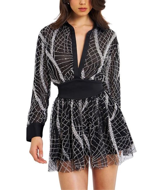 black mesh dress retrofete Winnie Embellished Lace Dress – Retrofete