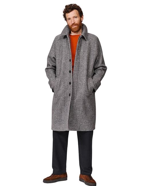aubi Gray Dawes Wool Blend Overcoat for men